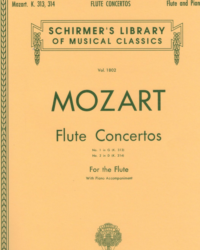 Mozart Flute Concertos No. 1 in G (K313) No. 2 in D (K314) Pno acc (Schirmer)
