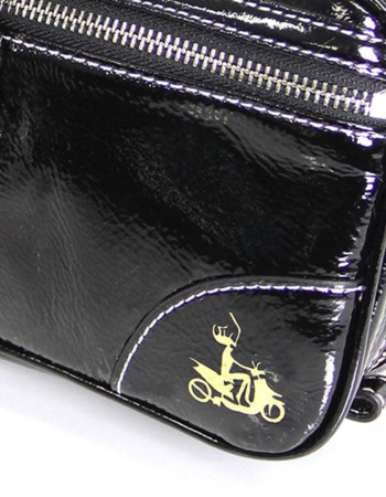 FluterScooter - Black Patent leather flute bag
