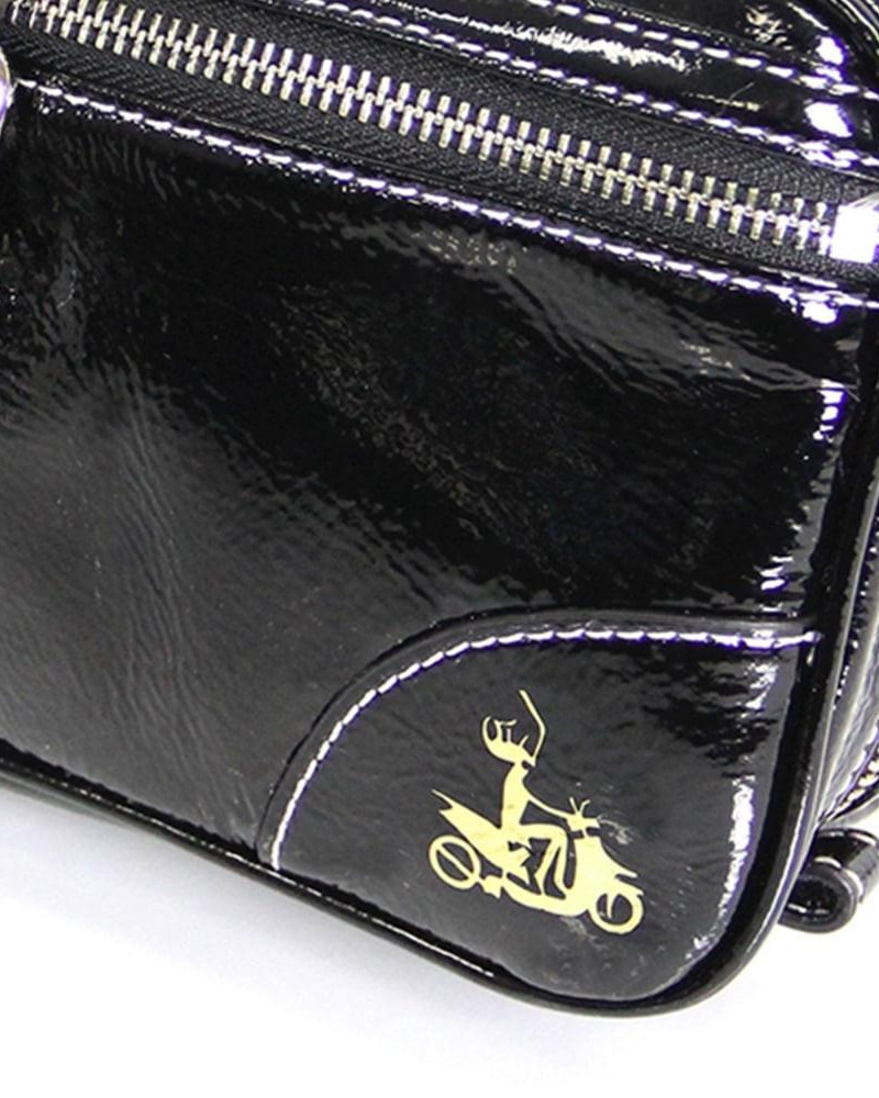 FluterScooter - Black Patent leather flute bag