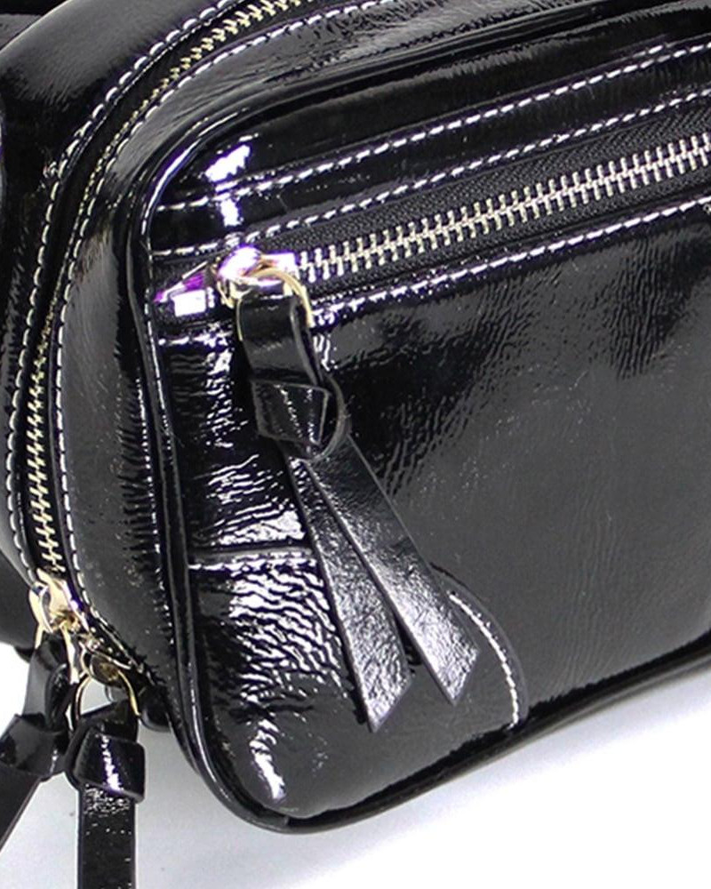 FluterScooter - Black Patent leather flute bag