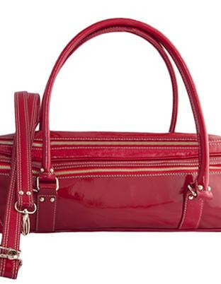 FluterScooter - Red Patent leather flute bag