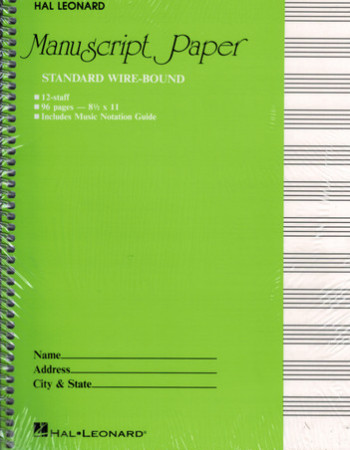 Manuscript Wirebound Book - 96pg 12 Stave