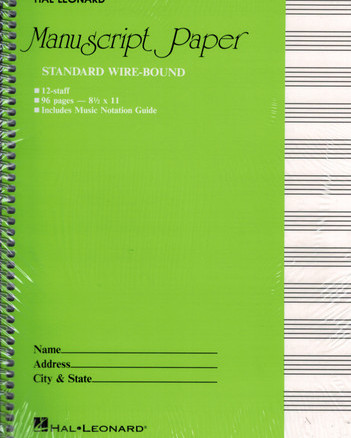 Manuscript Wirebound Book - 96pg 12 Stave