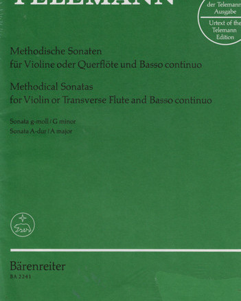 Telemann Methodical Sonatas Bk 1 (Gmin/Amaj) (Barenreiter)