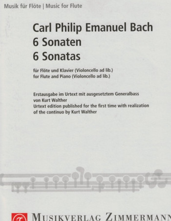 Bach C.P.E.  Six Sonatas For Flute & Piano (Zimmermann)