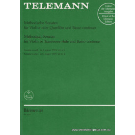 Telemann Methodical Sonatas Bk 3 (Amin/Gmaj) (Barenreiter)