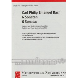 Bach C.P.E.  Six Sonatas For Flute & Piano (Zimmermann)